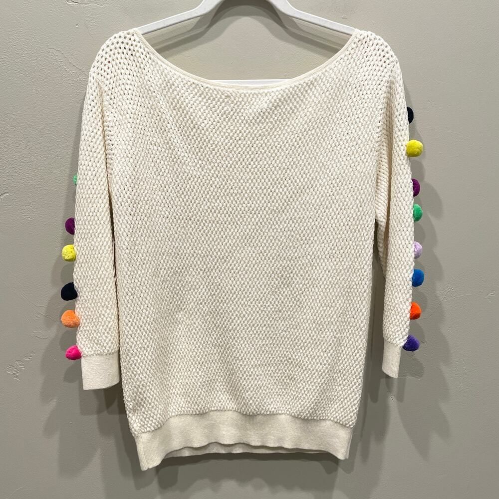 NWT Anthropologie Emilia Pommed Pullover Sweater Ivory Cream - Size: Small - Picture 4 of 7
